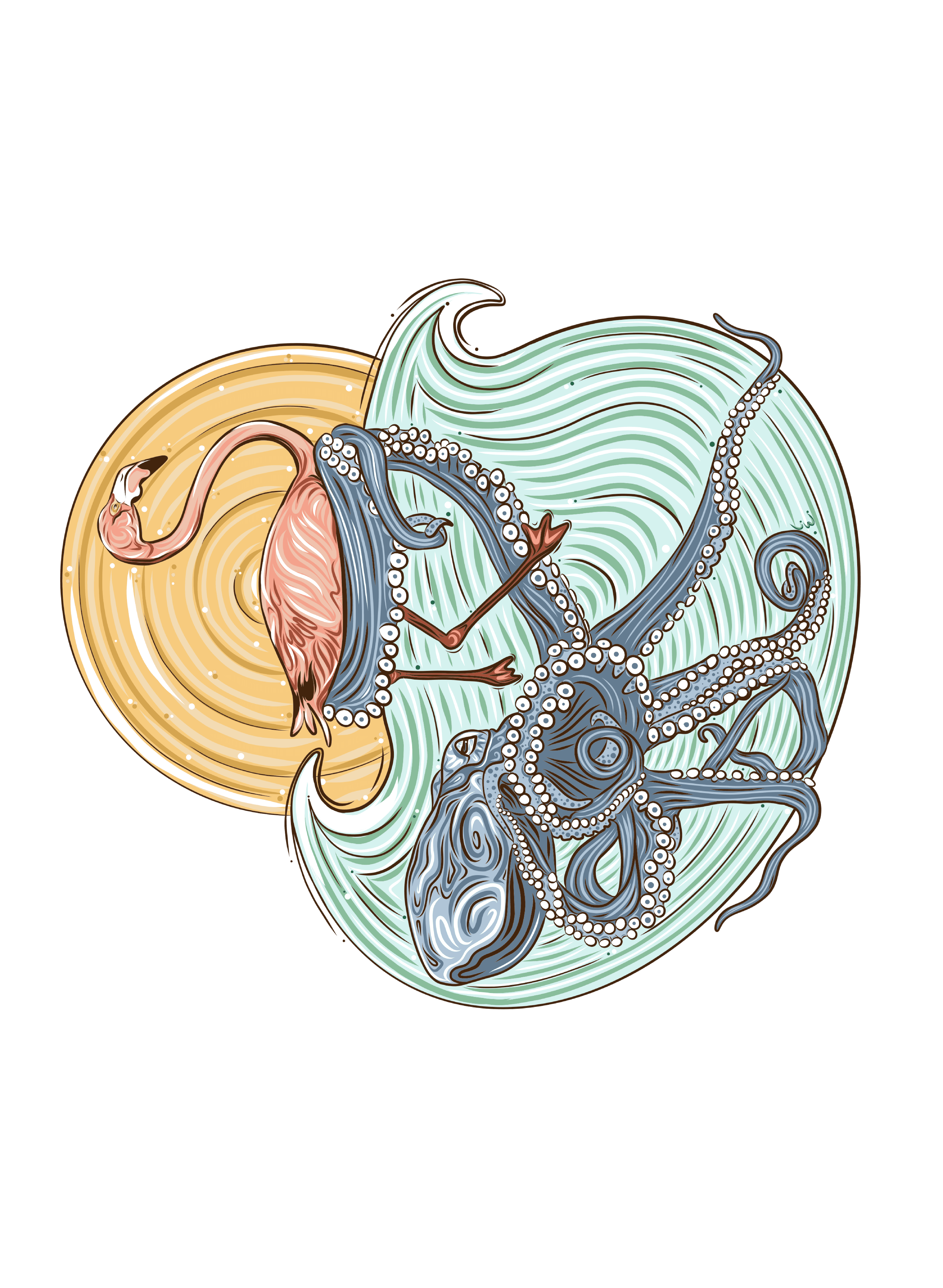 Flamingo & Octopus