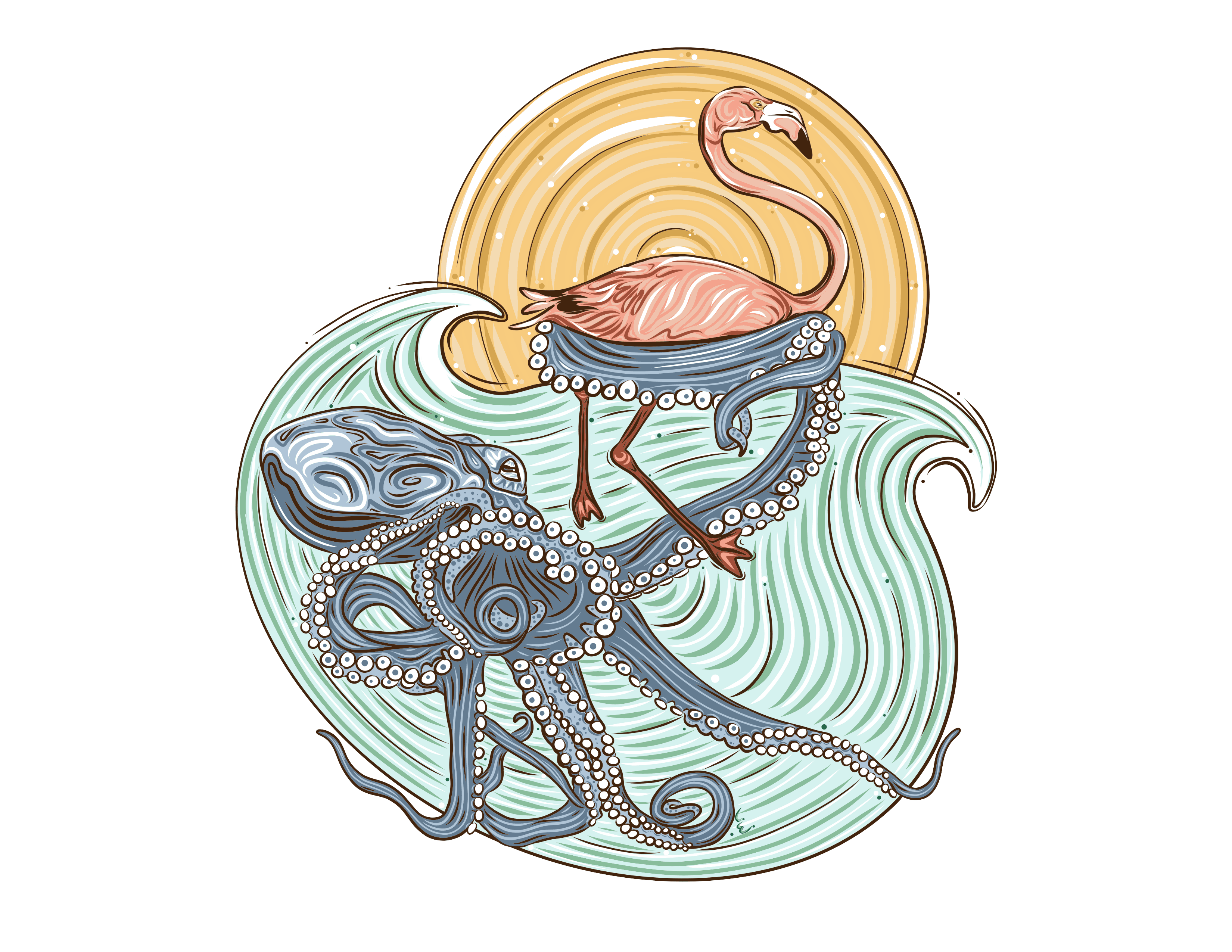 Hand-drawn flamingo design