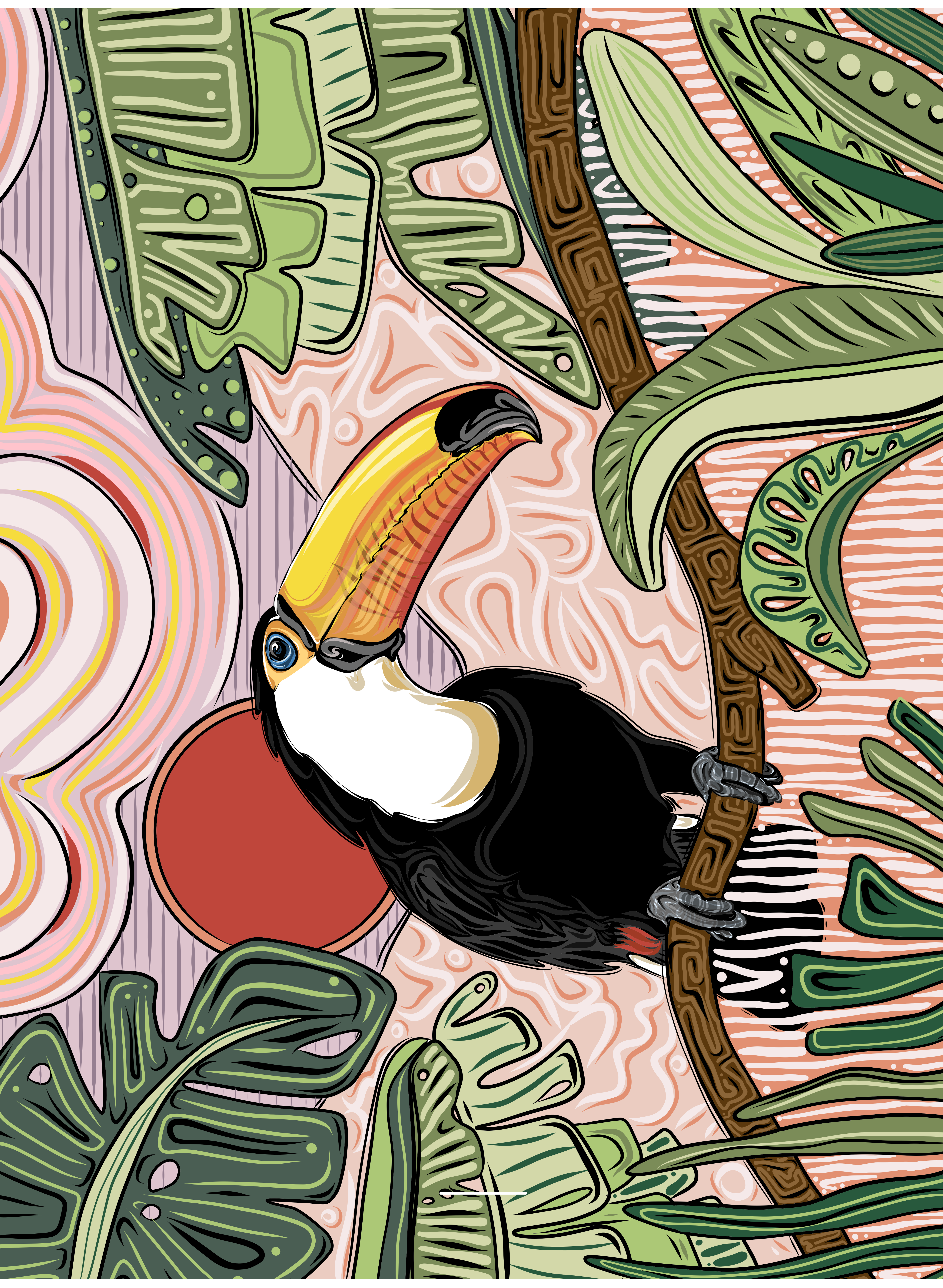 Hand-drawn toucan design